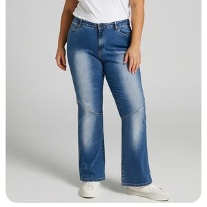 Sebo Paris wide leg mid/low rise white leg detailing piping on waist/legs SZ 13